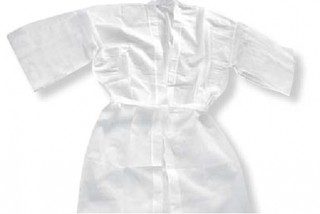 Jednorázové kimono z netkané textilie, bílý, 100 ks